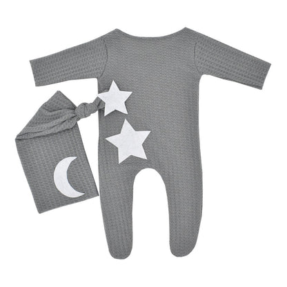 Star and Moon Knitted Bodysuit and Hat Two-Piece Set for 18-20 Inches Dolls