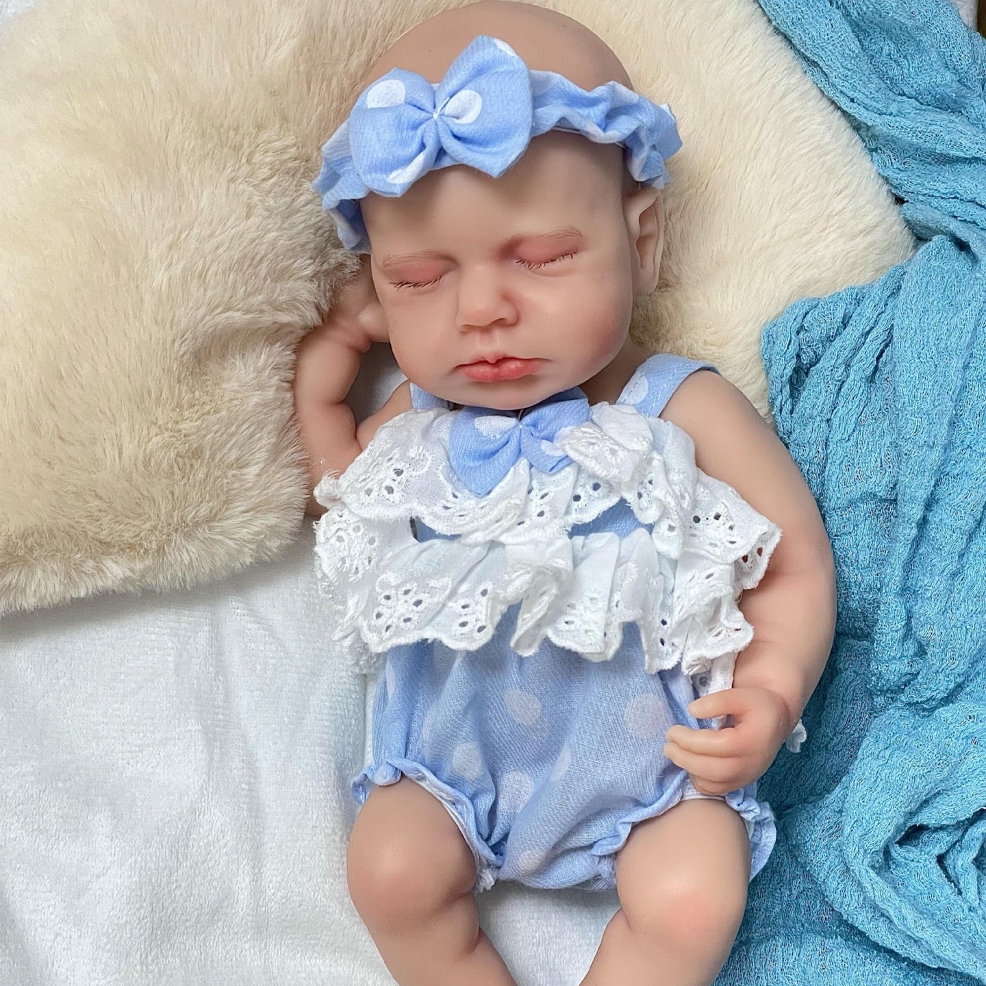 30cm Lifelike Full Silicone Asleep Reborn Doll Girl-Loulou