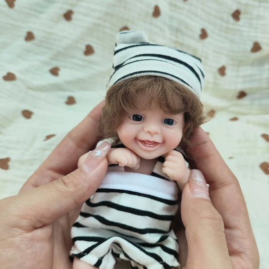 6 Inch Mini Smile Reborn Doll Boy-Yannik