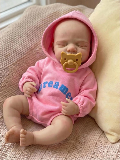 30cm Full Silicone Pascale Reborn Doll Girl in Pink Outfits