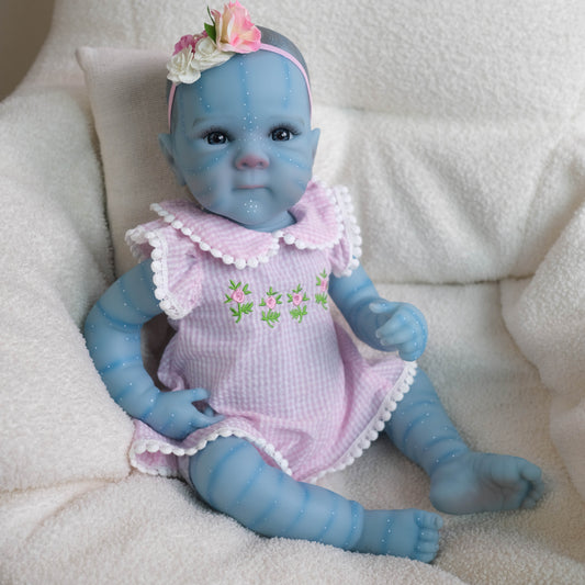 45cm Lifelike Bettie Reborn Avatar Baby Girl In Purple Outfits