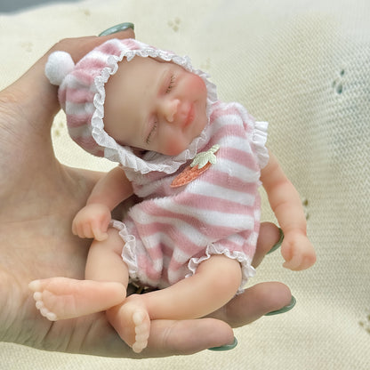 6 Inch Closed Eyes Mini Silicone Reborn Doll Girl-Pascale