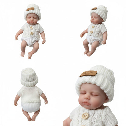 20cm Full Silicone Loulou Reborn Baby Girl In White Sweater
