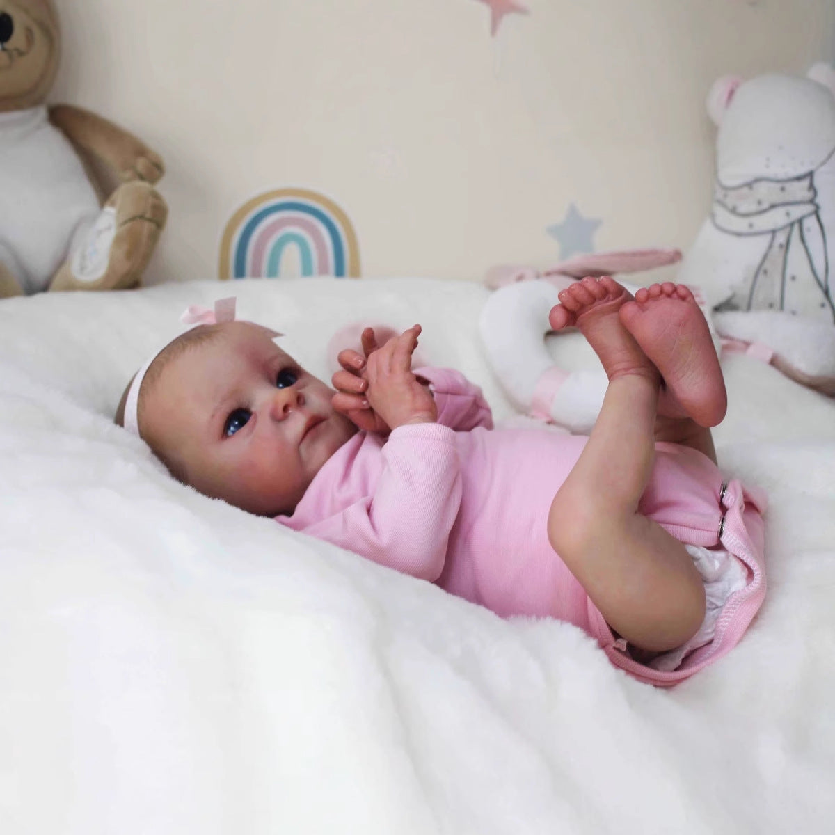 40cm Realistic Open Eyes Reborn Doll Tink In Pink Clothes