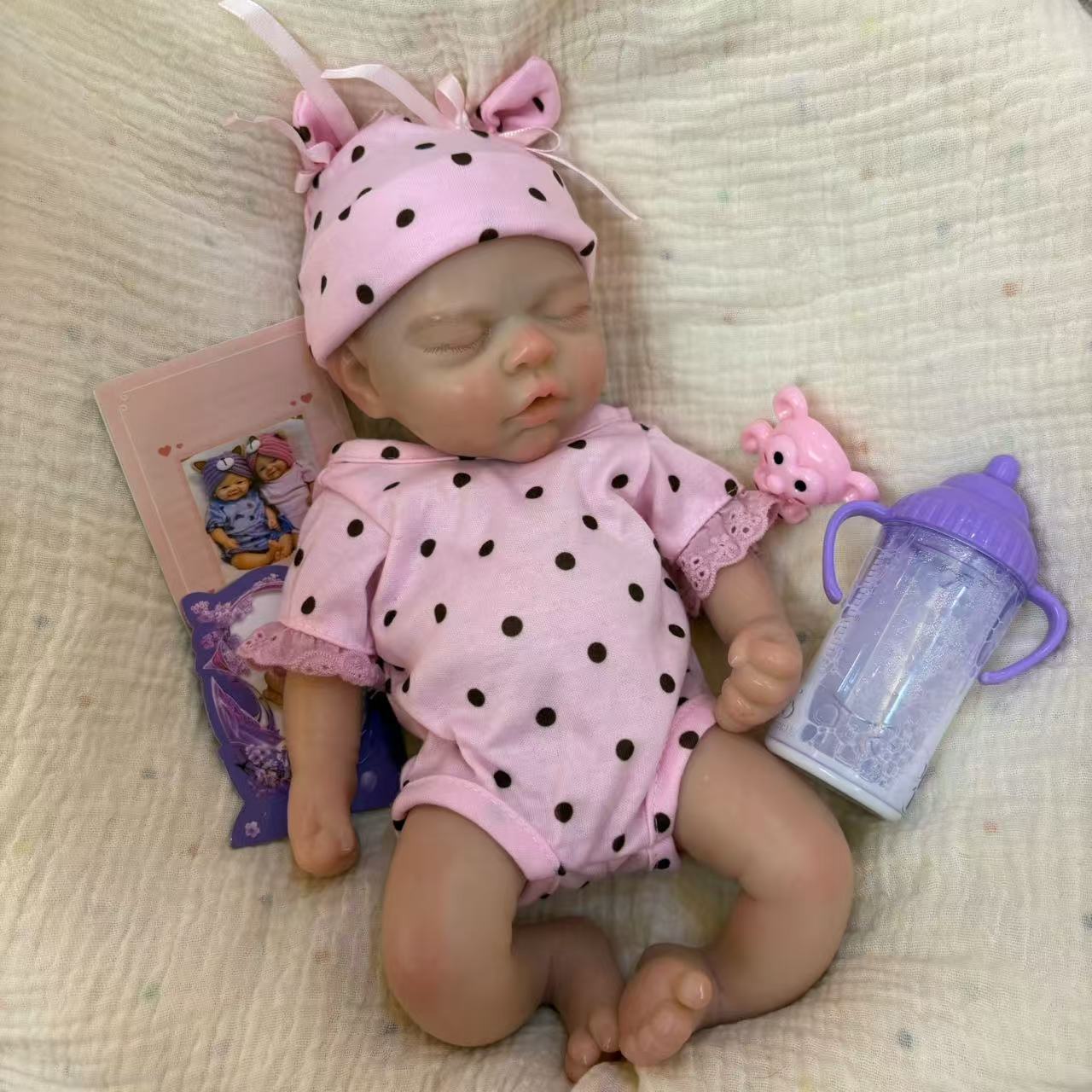 33cm Silicone Reborn Twin Sisters In Pink Clothes