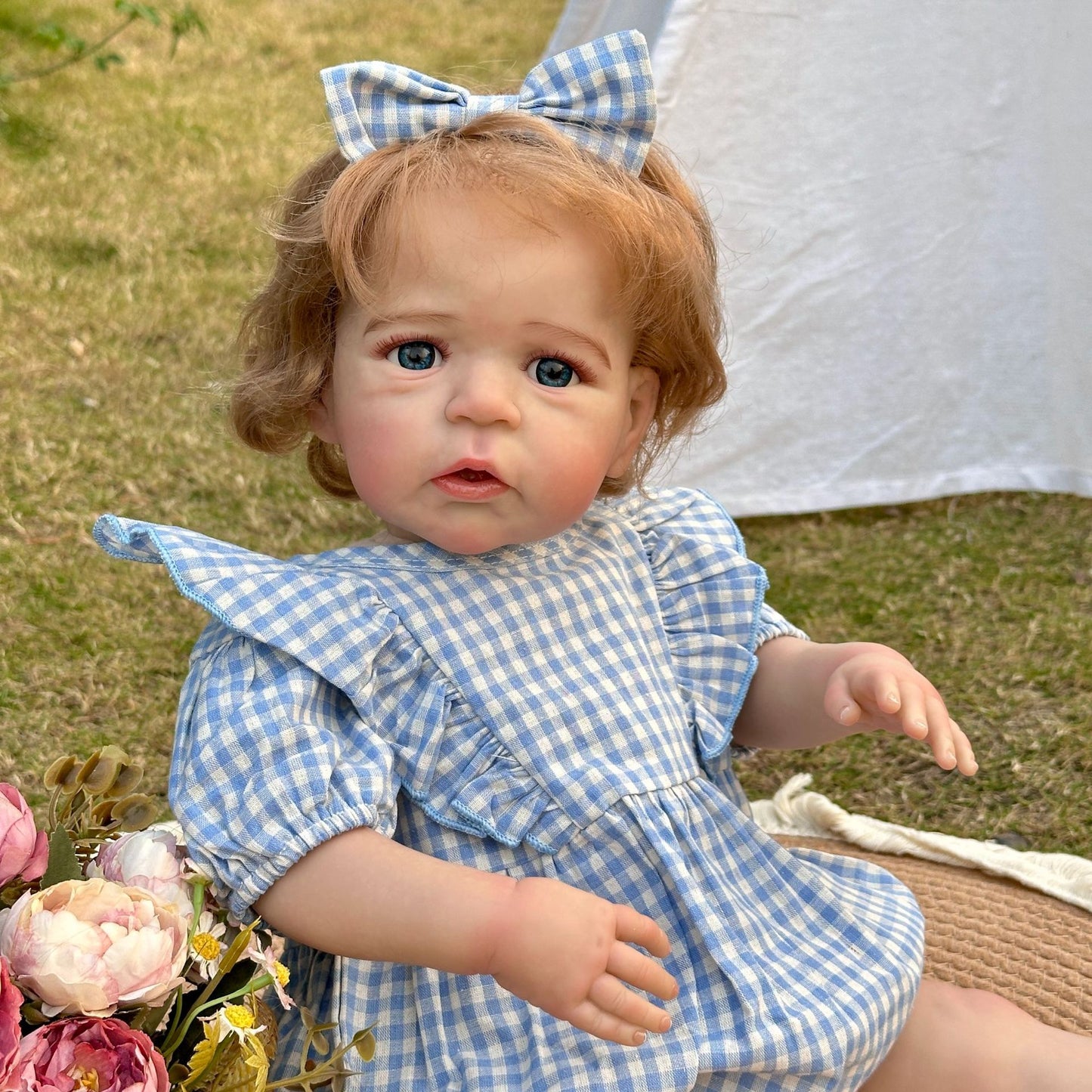 24 Inches Open Eyes Blonde Hair Reborn Baby-Sandie