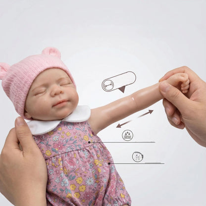 30cm Full Silicone Pascale Reborn Doll Girl In Pink Clothes