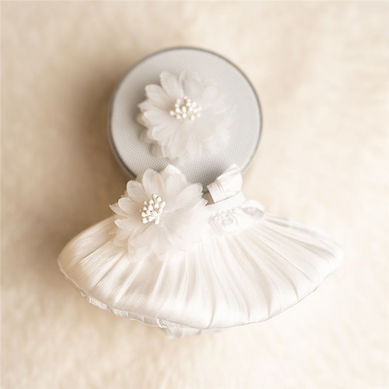 Beautiful Bubble Dress and Headband 2-Piece Set for 15cm Mini Reborn Dolls