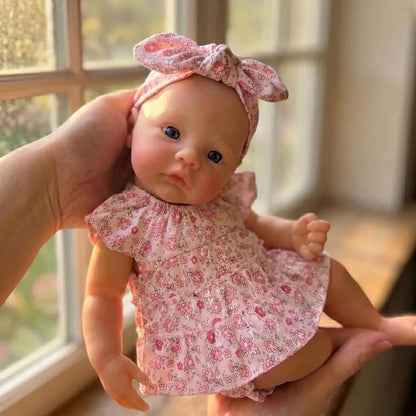 18 Inches Realistic Full Silicone Meadow Reborn Doll Girl in Floral Dress
