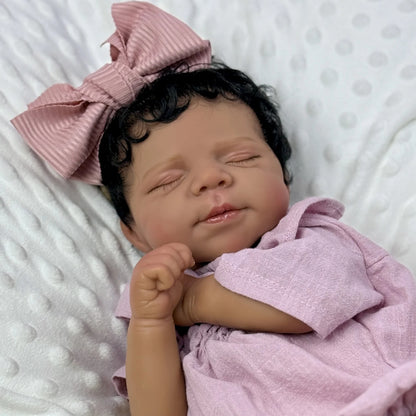 48cm Cute Setlla Dark Skin Asleep Reborn Baby Girl-Pascale