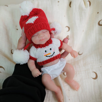 20cm Closed Eyes Mini Silicone Reborn Doll Girl-Pascale