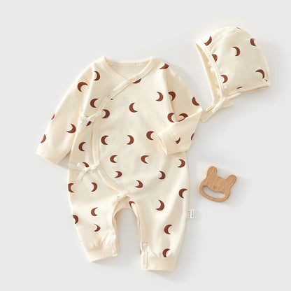 Moon Printed Bodysuit and Hat 2-Piece Set for 18-22 Inches Reborn Dolls