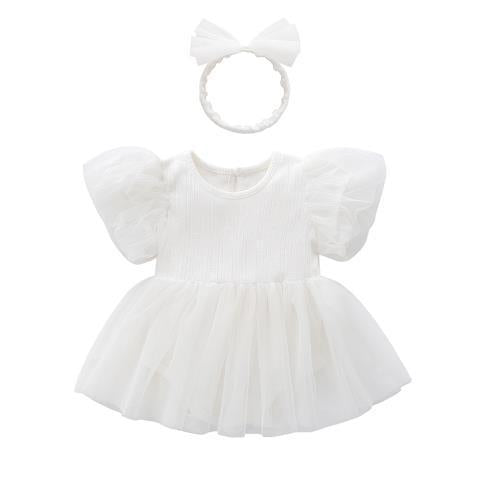 suspender short sleeve Dress and Headband 2 Piece Set for 22 Inches Dolls