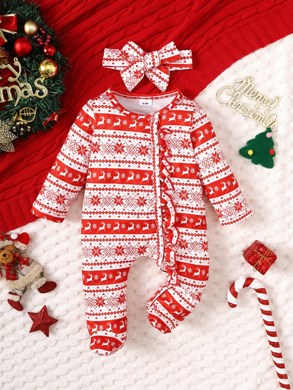 Christmas Jumpsuit Set for 21-24 Inch Reborn Dolls