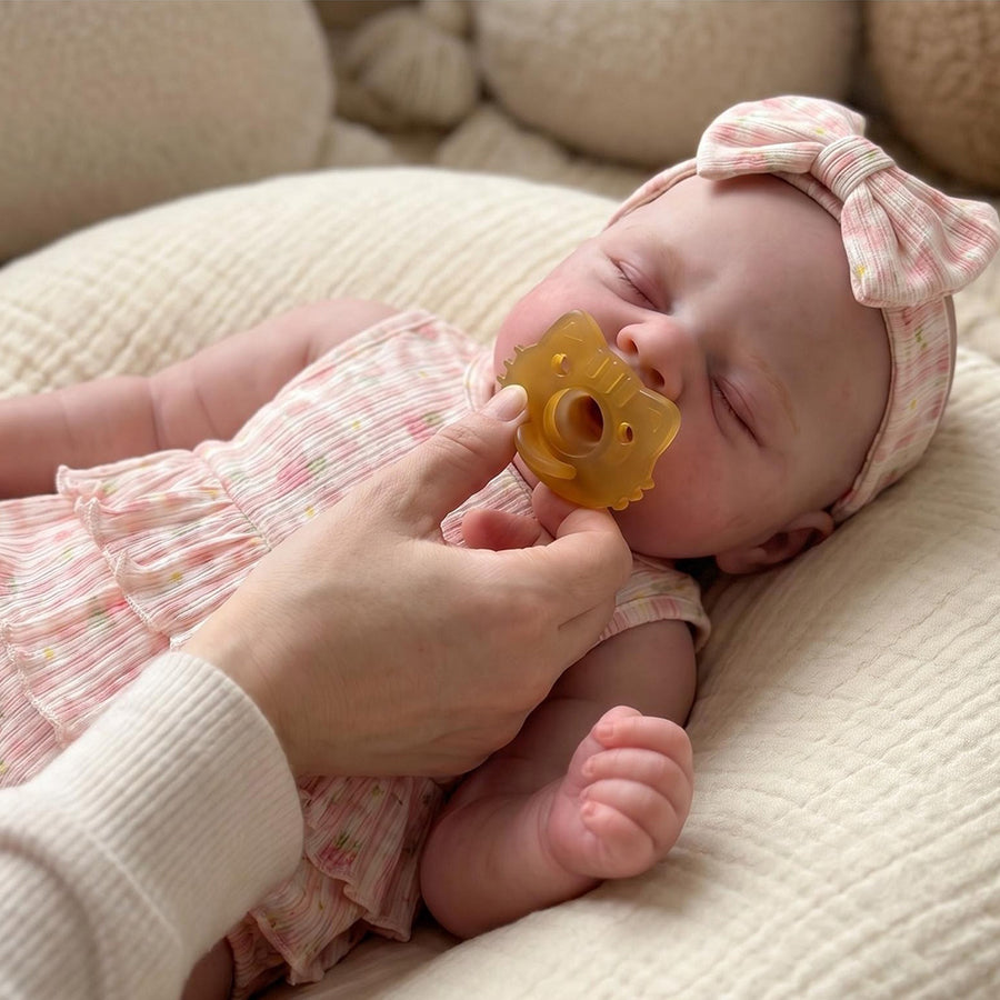 45cm Full Silicone Stretchable Asleep Pascale Reborn Baby Girl in Floral Bodysuits