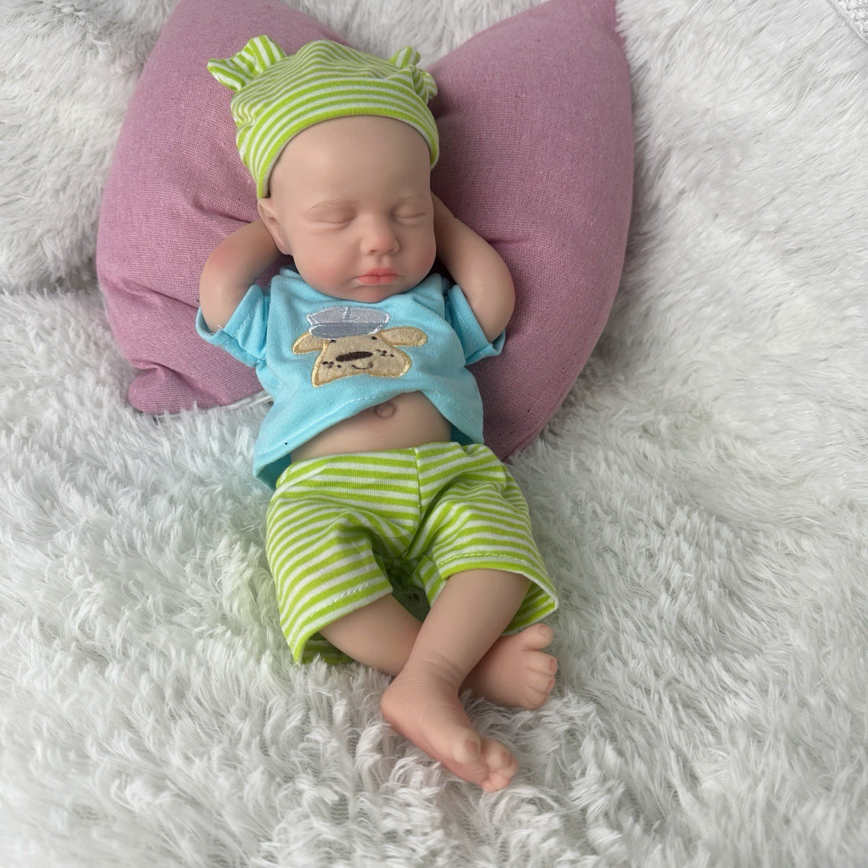 30cm Soft Full Silicone Closed Eyes Reborn Doll Boy-Loulou