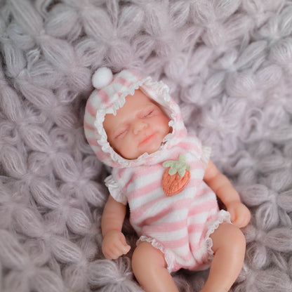 6 Inch Closed Eyes Mini Silicone Reborn Doll Girl-Pascale