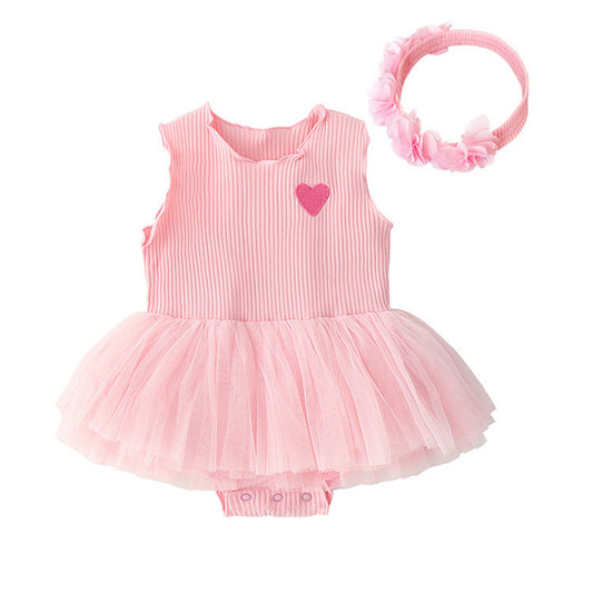 Cute Jumpsuit Dress and Headband 2-Piece Set for 22-24 Inches Dolls