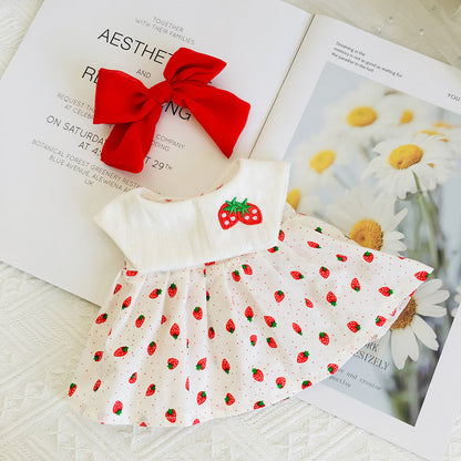 Cute Lace Floral Dress and Hair Clip 2-Piece Set for 30cm Dolls