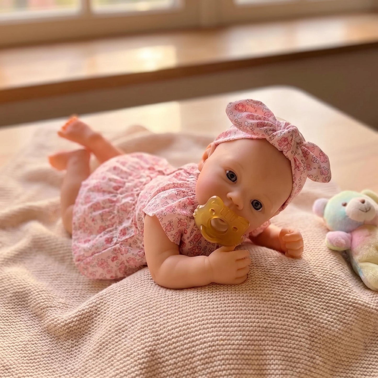 18 Inches Realistic Full Silicone Meadow Reborn Doll Girl in Floral Dress