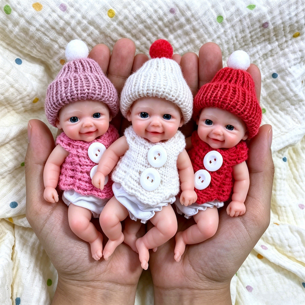 6 Inch Open Eyes Full Silicone Mini Vivienne Reborn Dolls Triplets