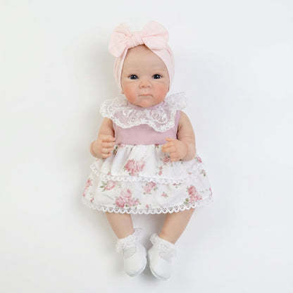 18 Inches Lifelike Blue Eyes Bettie Reborn Dolls Girl In Floral Dress