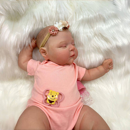 20 Inch Tracy Lifelike Sleeping Reborn Dolls With Pink Clothes- Peaches