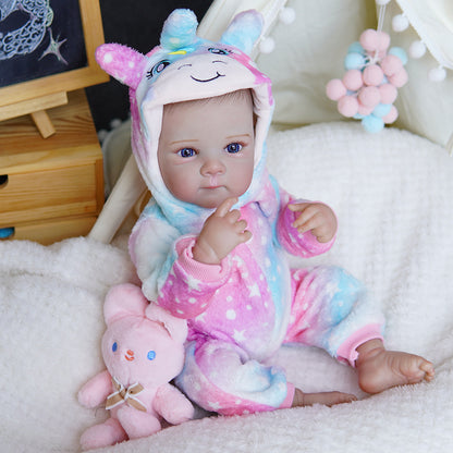 18 Inches Blue Eyes Bettie Reborn Baby Girl In Unicorn jumpsuit