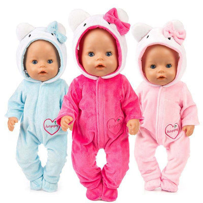 17-18 Inches Cartoon Reborn Doll Clothes 2-Piece Set(Only Clothes, no doll)