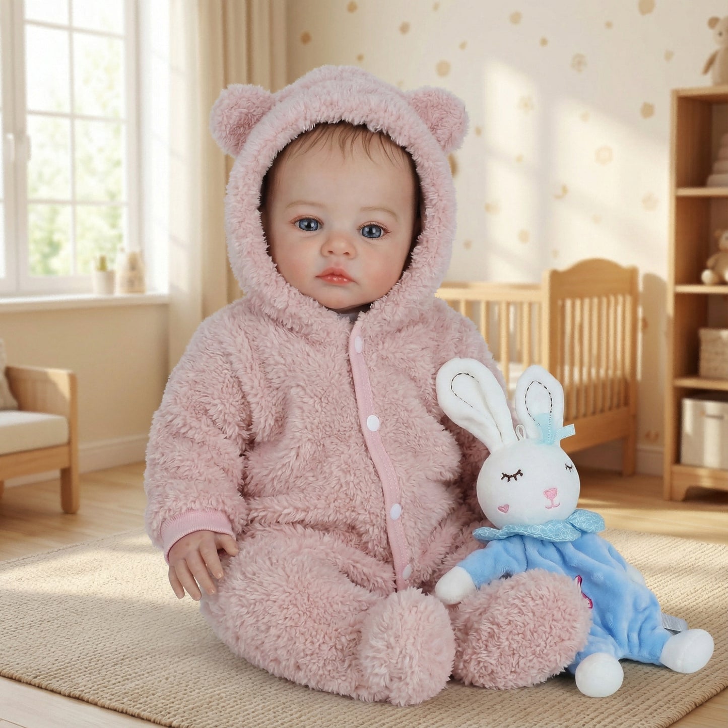 48cm Blue Eyes Reborn Baby Meadow In Plush clothes