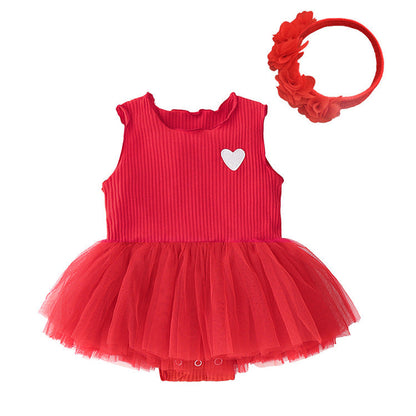 Cute Jumpsuit Dress and Headband 2-Piece Set for 22-24 Inches Dolls