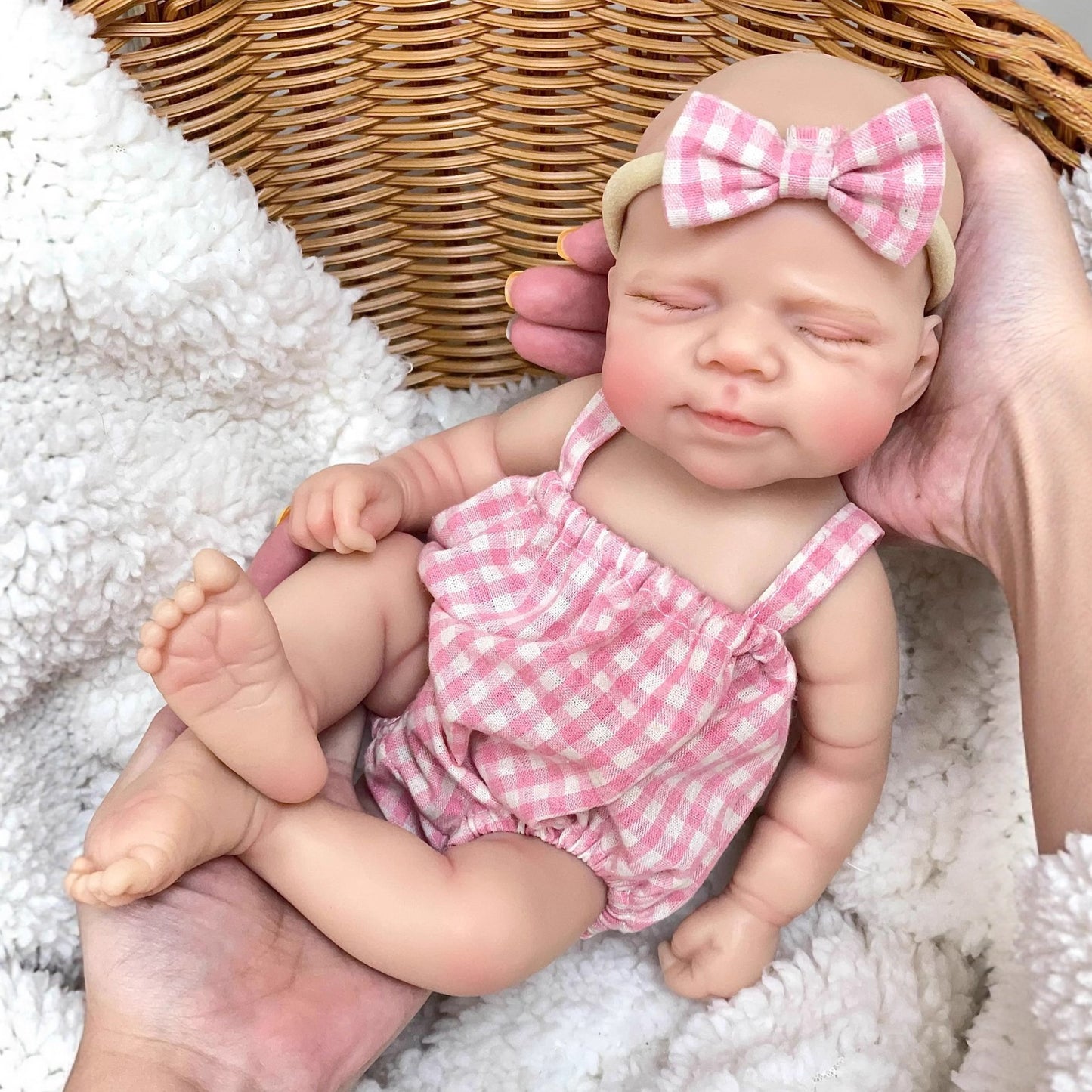 30cm Lifelike Full Silicone Closed Eyes Reborn Doll Girl Pascale