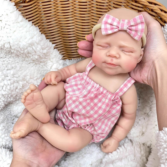 30cm Lifelike Full Silicone Closed Eyes Reborn Doll Girl Pascale