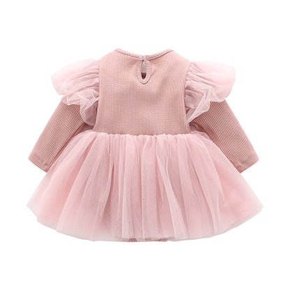 long sleeve suspender Dress and Headband 2-Piece set for 22 Inches Dolls