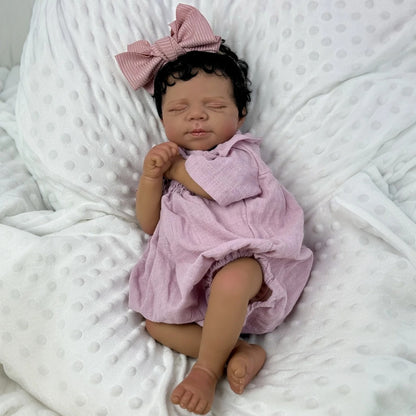 48cm Cute Setlla Dark Skin Asleep Reborn Baby Girl-Pascale