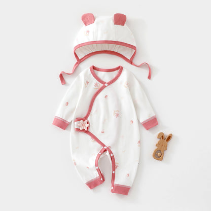 Color-blocking Printed Bodysuit and Hat 2-Piece Set for 18-22 Inches Reborn Dolls