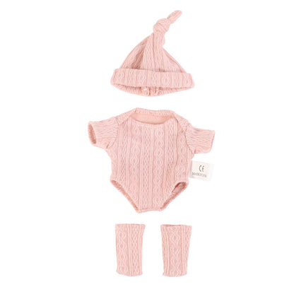 Solid Color Bodysuits, Hat and Socks 3-Piece Set for 20cm Dolls