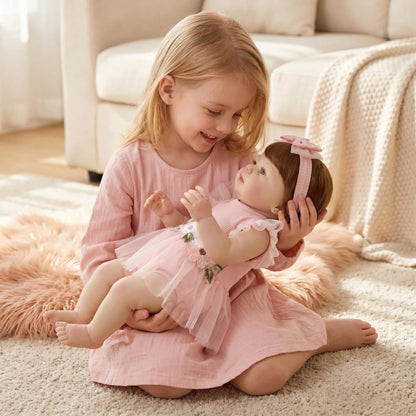 19 Inches Short Hair Abigail Reborn Baby Girl in Pink Dress