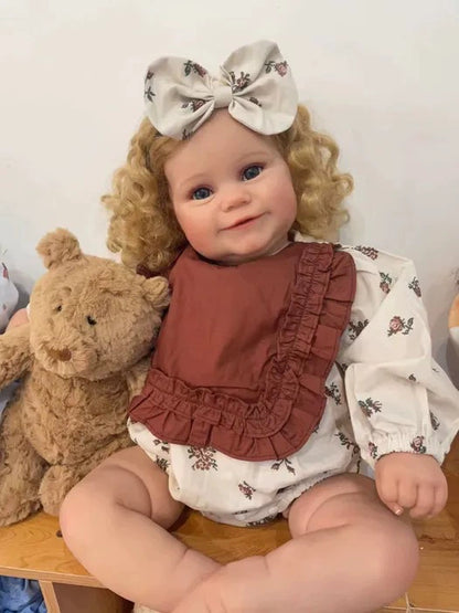 24 inches Lifelike Blonde Hair Smile Reborn Baby Girl-Maddie
