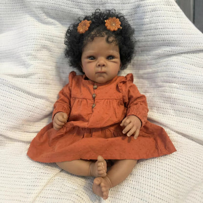 18 Inches Soft Touch Dark Skin Cuddly Reborn Doll-Bettie