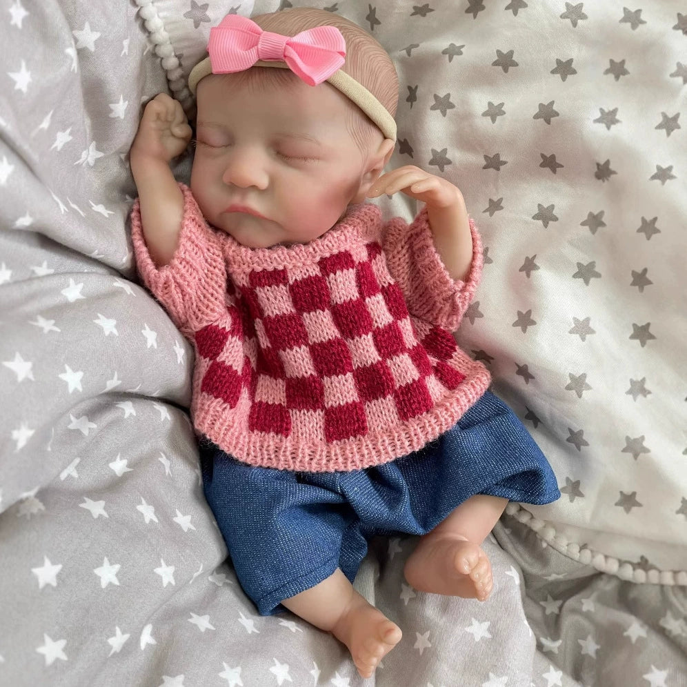 30cm Realistic Sleeping Mini Reborn Dolls Girls-Levi