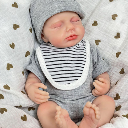 30cm Lifelike Full Silicone Closed Eyes Reborn Doll-Loulou