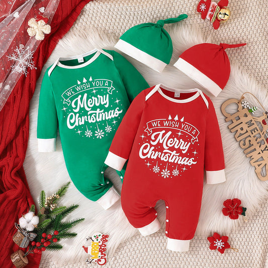 Christmas Romper and Hat 2-piece Set for 22-24 Inches Reborn Dolls