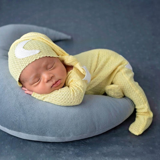 Star and Moon Knitted Bodysuit and Hat Two-Piece Set for 18-20 Inches Dolls