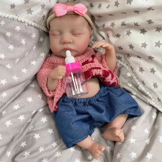30cm Realistic Sleeping Mini Reborn Dolls Girls-Levi