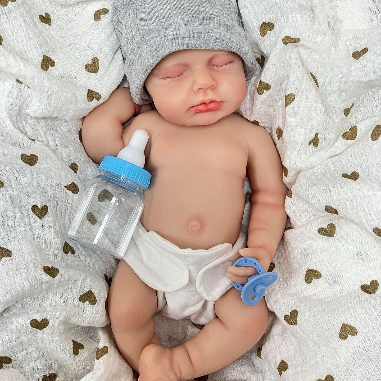 30cm Lifelike Full Silicone Closed Eyes Reborn Doll-Loulou