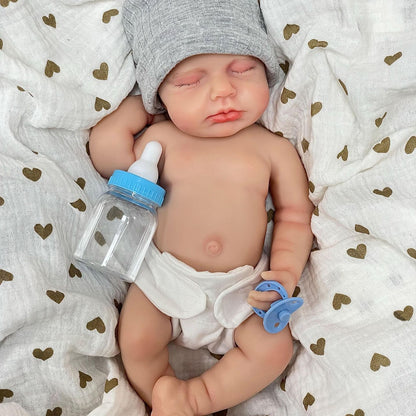 30cm Lifelike Full Silicone Closed Eyes Reborn Doll-Loulou