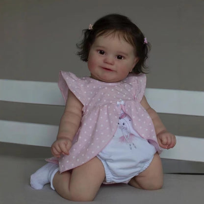 50cm/60cm Carol Open Eyes Maddie Reborn Dolls Girls In Pink Dress