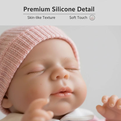 30cm Openable Mouth Full Silicone Pascale Reborn Doll Girl In Pink Clothes