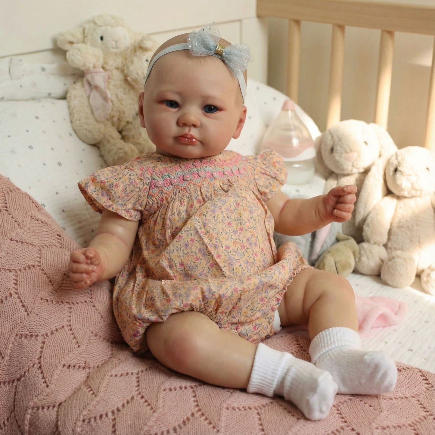 19 Inches Open Eyes Lali Reborn Doll in Floral Clothes